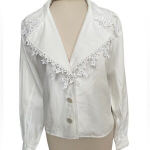 Couture Valentino Long Sleeve Button-Up Blouse